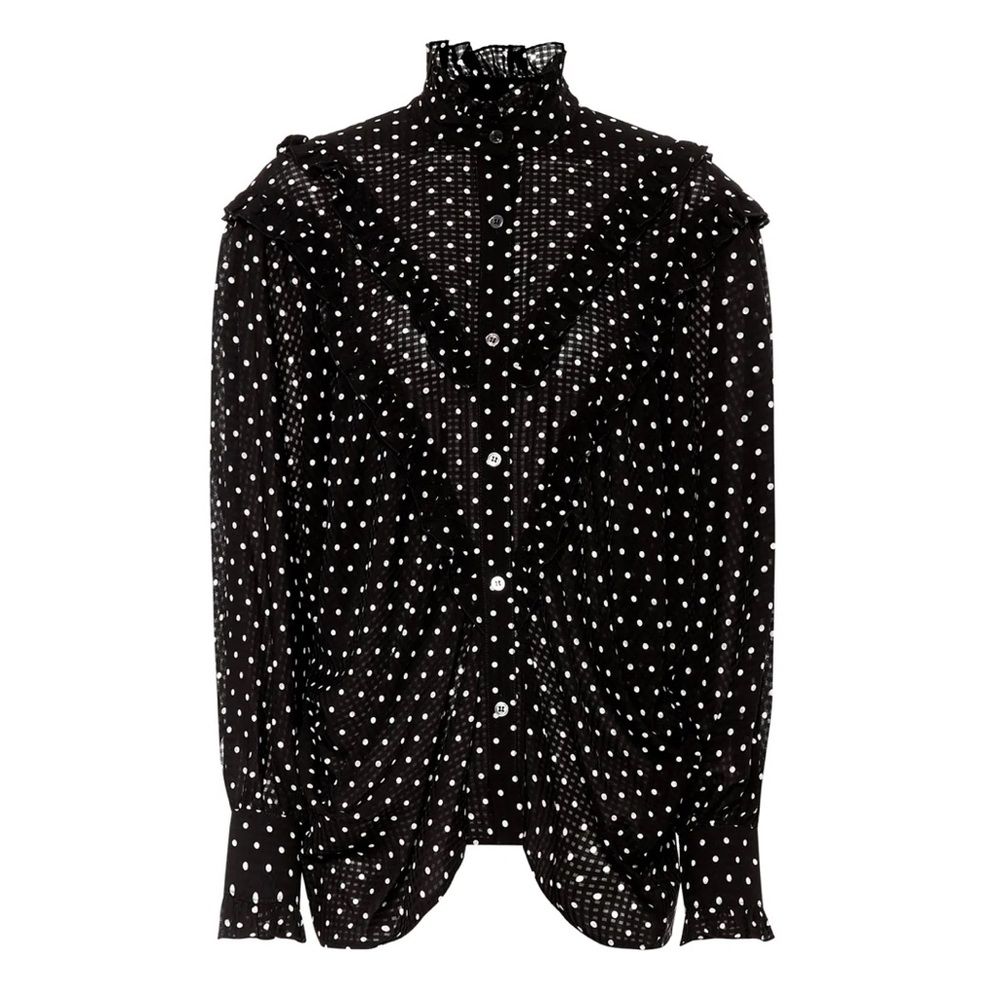 Alexa Chung Polka-Dot Ruffled Blouse - Picture 2 of 5